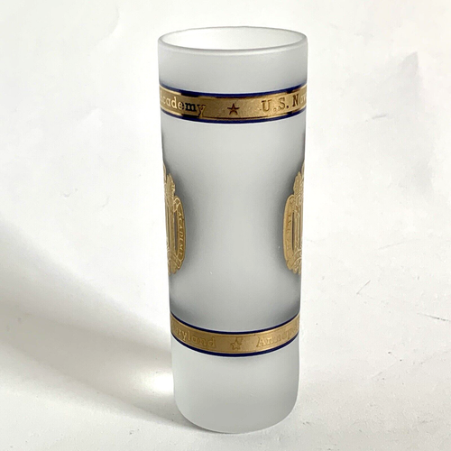 US Navel Academy Shot Glass emblema dorado esmerilado Annapolis Maryland - Imagen 2 de 9