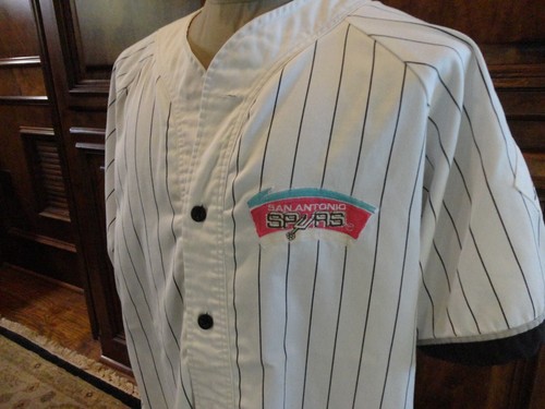 Vtg 90's Starter Sewn San Antonio Spurs BASEBALL Style NBA Jersey XL Autographed - Picture 5 of 10