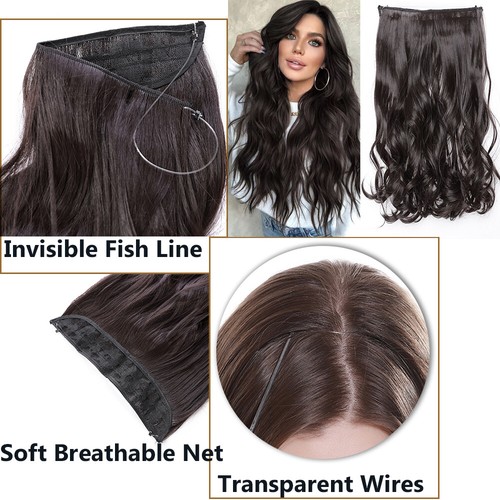 Extension Capelli con Filo Regolabile Invisibile Parrucchiere come Capelli Umani per Donna - Foto 5 di 51