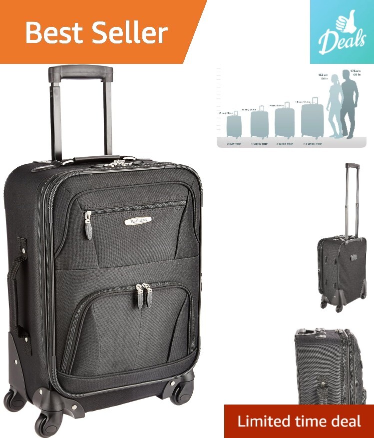 Black Carry On Luggage - Expandable Spinner with Multi-Directional Wheels-image
