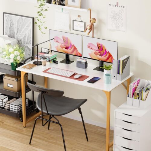 Computer Desk, 47 inches Home Office Desk Writing Study Table Modern Simple - Picture 33 of 35