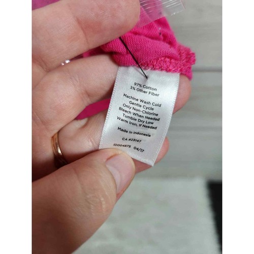 Talbots Womens Pink Speckled Roll Tab Sleeve V-Neck Blouse Size Small Petite NWT - Picture 4 of 6