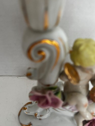 2 Cherub mit Musikinstrumenten Doppel Kerzenhalter Japan 1 DEFEKT REPARIERT - Bild 14 von 20