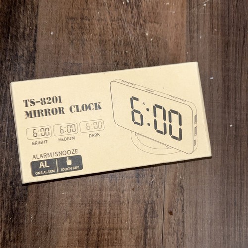 Digital Alarm Clock 6.5" Large LED Mirror Display Dual USB Charger Port Clocks - Picture 4 of 5