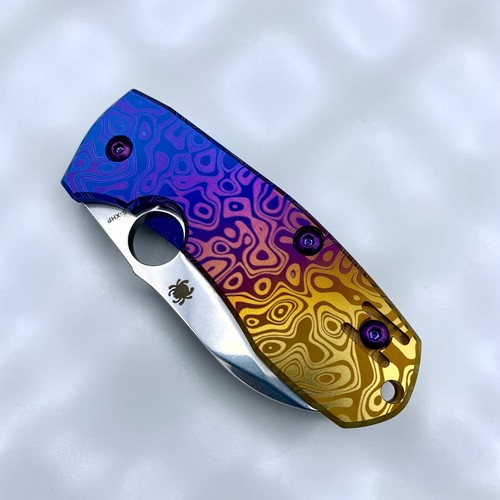 Spyderco C158TIP2 Techno 2 ~ Marcin Slysz P.E. Knife CTS-XHP Wyo-fade Flomascus - Picture 8 of 9