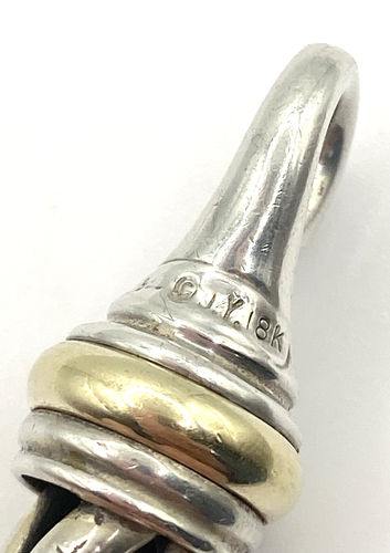 David Yurman Sterling silver / 925 & 18K Gold Wheat Chain Men's Bracelet Sz. 8.5 - Picture 4 of 9