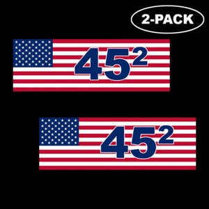 TRUMP-2020-Bumper-Sticker-Decal-45th-President-Second-Term-Flag-Vinyl-2nd-2-PACK
