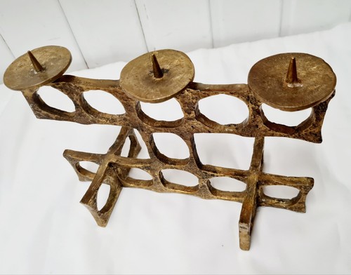 Heinz Goll - Brutalismus - Bronze Leuchter - Bild 2 von 7