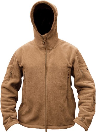 Herren Taktische Vliesjacke Kapuze Winddicht Mantel Outdoor Wandern Arbeit - Bild 40 von 50