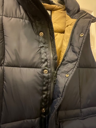 J Crew nordische marineblaue hellbraune gefütterte Weste mit Primaloft (UVP: 198 $) Taschen Reißverschluss Größe S - Bild 3 von 9