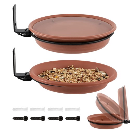 Tree Hanging Bird Feeder Bowl Tree Mounted Bird Bath Spa W/ 2pcs Bird Trays - Picture 4 of 11