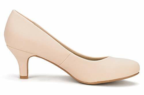 Womens Low Heel Pump Shoes Round Toe Slip On Wedding Party Dress Pump Shoes - Picture 110 of 118