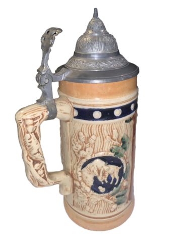 Antique German Lidded Beer Steins Vintage - Picture 5 of 11
