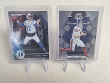 2021 Panini Draft Picks + Mosaic Prizms Daniel Jones Base Cards (TWO Cards) NYG 