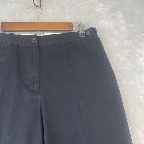 Lands End Capris Women’s Sz 10 Navy Wide Leg Crop Adjustable Waist Pants - Picture 2 of 12
