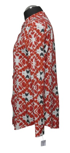 813 Ottotredici Women's Blouse & Pants S Red Print Extravagant Light Viscose New - Picture 5 of 6