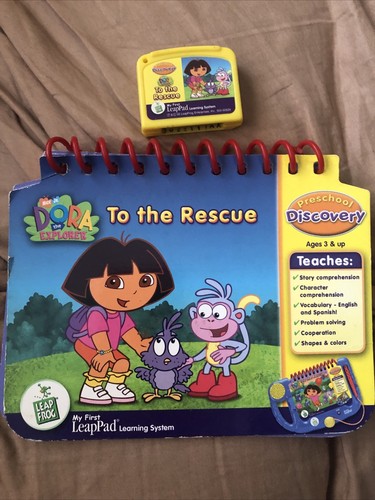 My First LeapPad Dora The Explorer To The Rescue Preschool Book and Cartridge - Picture 2 of 3