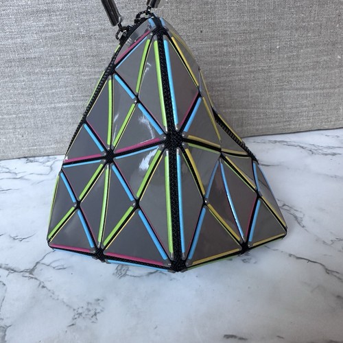 ISSEY MIYAKE BaoBao Argyle Mini Bag Pouch Top Strap Zip Closure - Picture 10 of 16