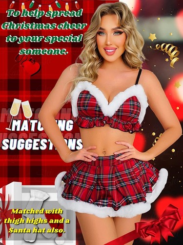 Christmas Costume for Women Sexy Santa Lingerie Set Bodysuit Xmas Cosplay Dress - Picture 30 of 56