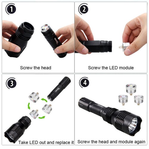 20000Lm rot + grün + weiß Pistole Jagd Luftgewehr Taschenlampe Lichter Zielfernrohr Halterung Lampe USB - Bild 5 von 32