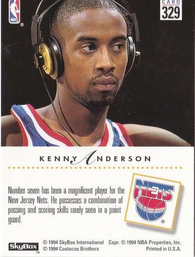 KENNY ANDERSON MAGNIFICENT 7 SKYBOX 1993-94 NEW JERSEY NETS - Picture 2 of 2