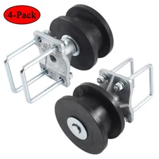 (4-Pack) 4" Square Post x 2" Square Gate Frame Premium Nylon Cantilever Roller