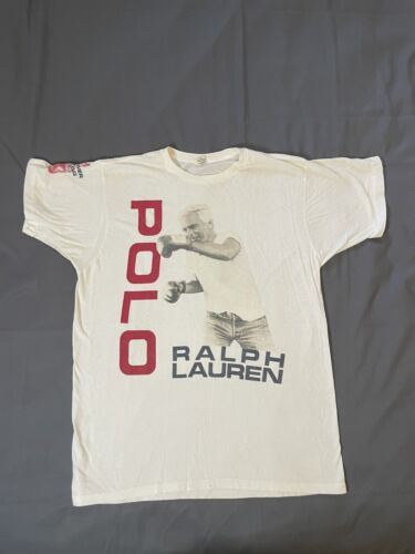 VINTAGE RRL SUMMER OUTING 1994 Polo Ralph Lauren GRAIL BOXING T SHIRT - Picture 1 of 8