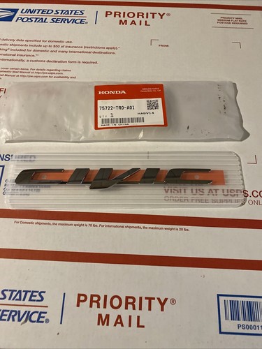 For 12-15 Honda Civic Rear Trunk Chrome Logo Badge Emblem Sport 75722-TR0-A01