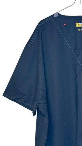 WonderWink Unisex Top Wonder Flex Scrub Standard V Neck 6618X Black Sz. 2XL NWT - Picture 2 of 10