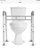 LandTale Toilet Safety Rails, Adjustable Toilet Rails for Elderly Adults Senior 