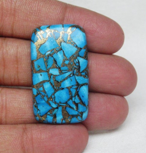 Copper Turquoise Baguette 43.30 ct Loose Gemstone Cabochon H 4722 - Picture 3 of 5