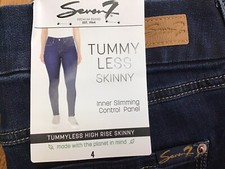 Seven7 Size 4 Tummyless High Rise Slimming Control Panel Skinny Jeans C29-11 