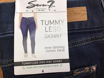 Seven7 Size 4 Tummyless High Rise Slimming Control Panel Skinny Jeans (C29-11)