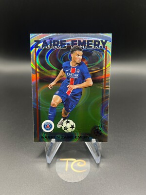  2024-25 Topps UCL Warren Zaire-Emery Rain Drops Refractor - #197  PSG      G486