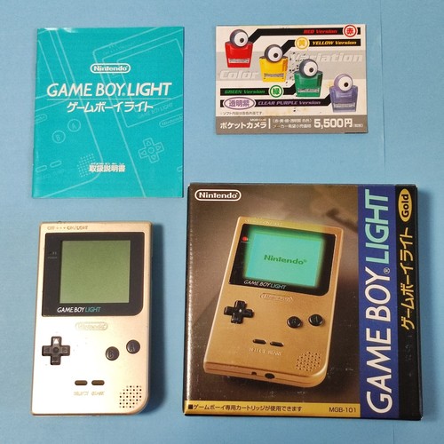 Nintendo Game Boy Light Console Oro Boxato Manuale GBL MGB-101 Giappone - Foto 1 di 22