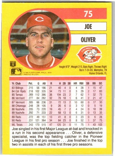 1991 Fleer Baseball - Pick Choose Your Cards #1-200 - Picture 151 of 401