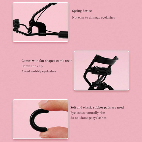 Portable Stainless Steel Eyelash Curler with Comb – Black Natural Curl Tool 1Pc - Picture 5 of 5