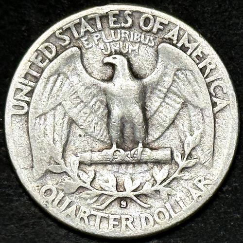 1948-S WASHINGTON SILVER QUARTER - EAGLE BACK - DETAILED OLD COIN - Picture 2 of 2