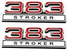 2pcs 383 Stroker 6.3L Engine Emblems Badge 3D Decals Chrome Red