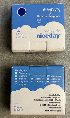 Viking Magnete Blau 1.1 kg Tragfähigkeit 20 mm /Packung a 10 Stück - Bild 2 von 4