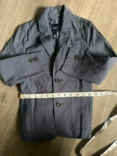 GapKids Navy Boy Size S Blue 100% Cotton Blazer 3 Pocket Two Button - Picture 13 of 19