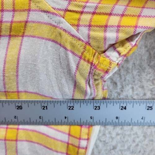 NEW GAP Shirt Womens Extra Large Yellow Plaid Long Sleeve Pocket Collar MSRP $49 - Picture 7 of 13