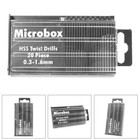 20 x 0.3-1.6mm HSS Mini Micro Twist Precision Drill Bit Set Craft Tool with Case