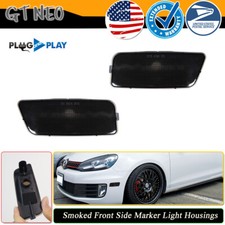 Smoked Lens Side Marker Lights For 2010-2014 VW MK6 Golf/GTI - Front Bumper Replacement 2 thumbnail image