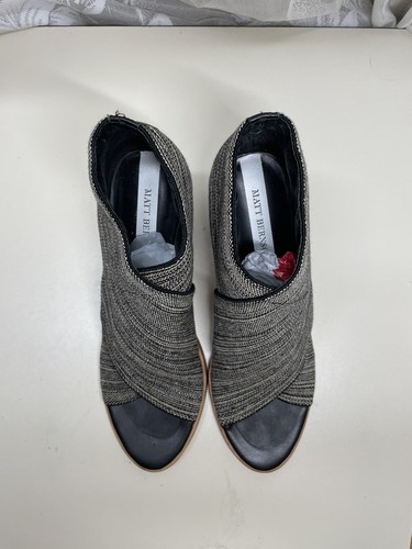 Matt Bernson Jette Damen-Booties schwarz & weiß offene Zehenpartie hoher Absatz Größe 9 - Bild 6 von 12