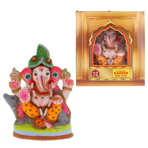 Eco-Friendly Clay Ganesh Ganesha Ganapati Visarjan Murti Statue Hindu Idol - Picture 398 of 403