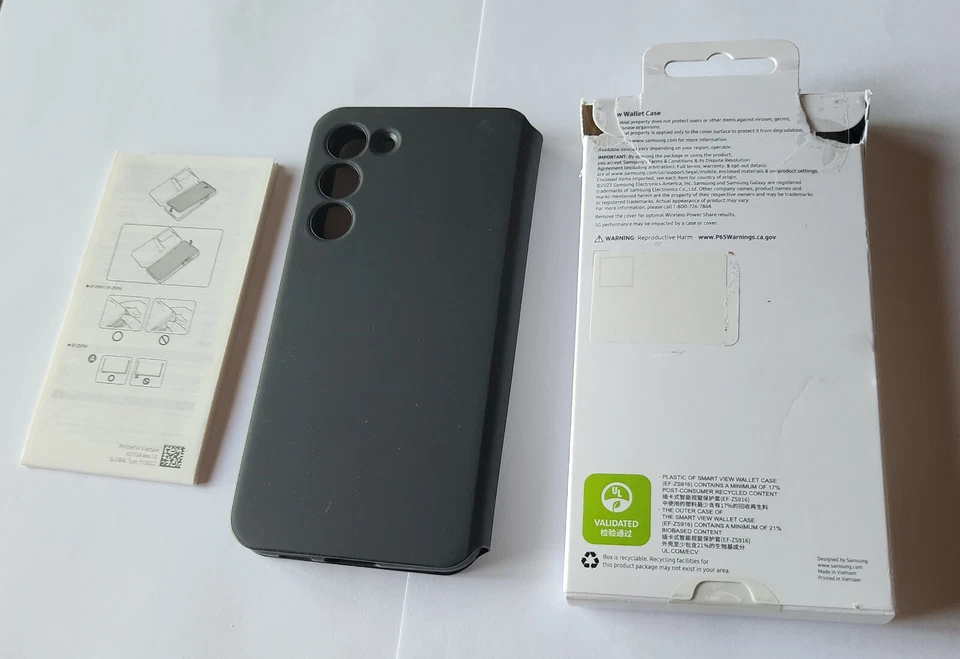 Unused Black Samsung S-View Wallet Case Galaxy S23+ Plus EF-ZS916 in Retail Pk - Image 3 of 4