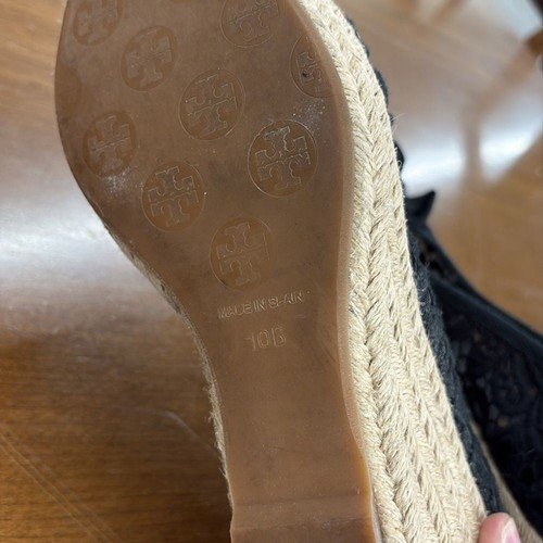 Tory Burch $125 Jackie Peep-Toe Wedges Shoes Size 10 - Picture 5 of 5