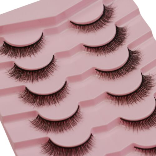 False Lashes Eyelashes Short Natural Wispy Fluffy Full Thick 3D Cat Eye Mink F20 - Picture 6 of 7