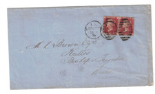 1879 Great Britain Scott 33 Plate 224 Pair Used on London Cover to Teignmouth